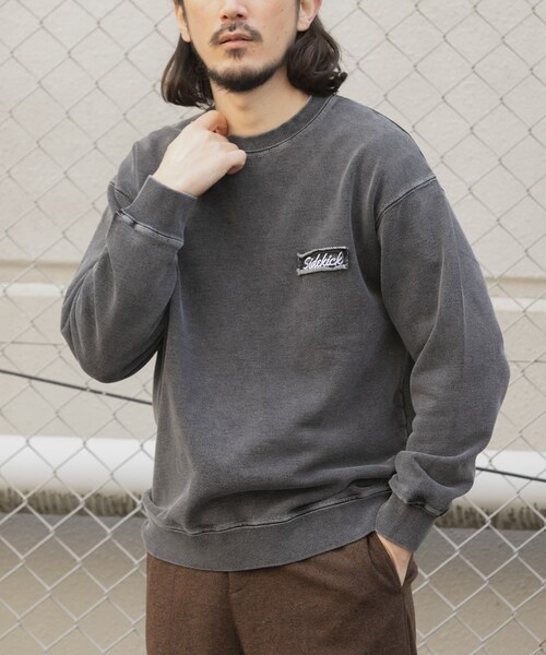 ITEMS URBANRESEARCH（アイテムズ アーバンリサーチ）の「ワンポイント刺繍スウェットデニムトップス（スウェット・メンズ・BLU/NVY/BLK・M/L）」の7枚目の写真