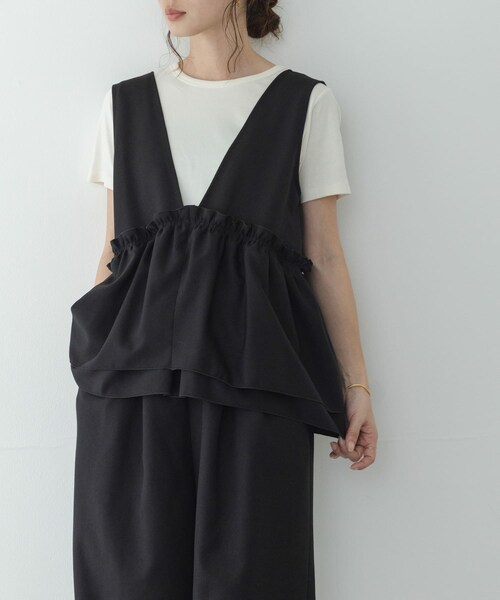 URBAN RESEARCH Sonny Label（アーバンリサーチサニーレーベル）の「ペプラムフリルアソートオールインワン（つなぎ/オールインワン・レディース・ブラック/デニム・36/38）」の5枚目の写真