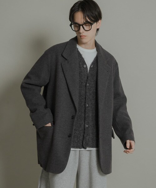 SENSE OF PLACE by URBAN RESEARCH（センスオブプレイスバイアーバンリサーチ）の「ルーズミドルジャケット（テーラードジャケット・メンズ・BLACK/CHARCOAL/GREIGE・M/L）」の2枚目の写真