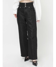 RESEXXY | 3連ボタンハイウエストデニムパンツ(デニムパンツ)