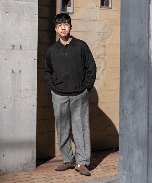 URBAN RESEARCH ROSSO（アーバンリサーチロッソ）の「イタリア糸メリノウールニットポロシャツ（ニット/セーター・メンズ・GREIGE/GRAY/DARK BROWN/NAVY/BLACK・M/L）」の8枚目の写真