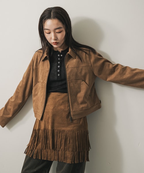 SENSE OF PLACE by URBAN RESEARCH(センスオブプレイスバイアーバンリサーチ)の「FLショートジャケット(テーラードジャケット・レディース・CAMEL/BLACK/BROWN・One)」の3枚目の写真