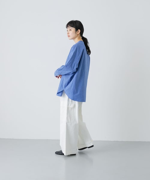 かぐれ(カグレ)の「コットンリネンWポケットシャツ(シャツ/ブラウス・レディース・PINK/BLUE/NAVY・Free)」の11枚目の写真