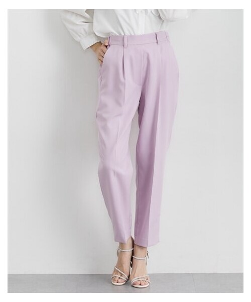 nissen（ニッセン）の「タックテーパードパンツ（パンツ・レディース・黒/ブルーグリーン/イエロー/ピンク/オフホワイト/オペラピンク・M/L/LL/3L/4L/5L/6L）」の5枚目の写真