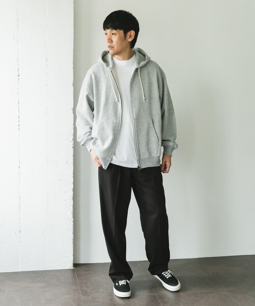 URBAN RESEARCH DOORS(アーバンリサーチドアーズ)の「commpost 反毛裏毛ジップフーディ(パーカー・メンズ・TOP GRAY・M/L/XL)」の10枚目の写真