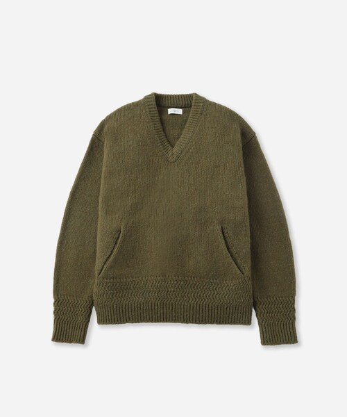 Saturdays NYC(サタデーズ ニューヨークシティ )の「Nicholas Low Gage V Neck Sweater(ニット/セーター・レディース・チャコール/オリーブ・L/M/S/XL)」の9枚目の写真