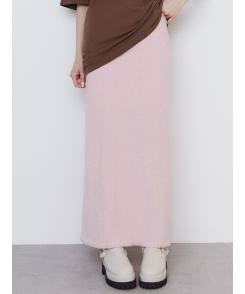 CALNAMUR（カルナムール）の「GLITTER SHAGGY KNIT SK/グリッターシャギーニットスカート（スカート・レディース・ブラック/ピンク/シルバー・F）」の8枚目の写真