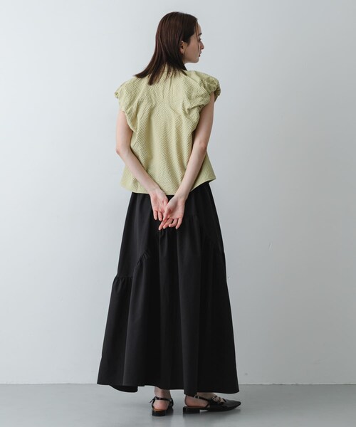 SENSE OF PLACE by URBAN RESEARCH(センスオブプレイスバイアーバンリサーチ)の「アシメキリカエギャザースカート(スカート・レディース・OFF WHITE/BLACK/BEIGE・One)」の18枚目の写真