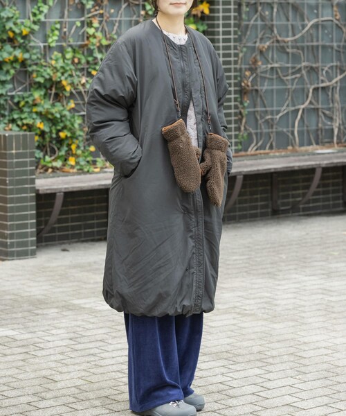 EKAL（エカル）の「『UR TECH』中綿 ノーカラーコート（その他アウター・レディース・ダークブラウン/モカ/チャコール・one）」の6枚目の写真