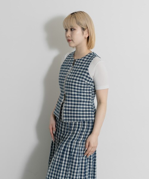 THE GOODLAND MARKET（ザグッドランドマーケット）の「PALIT　Neptune Tank Top Gingham（タンクトップ・レディース・CHECK・Free）」の5枚目の写真