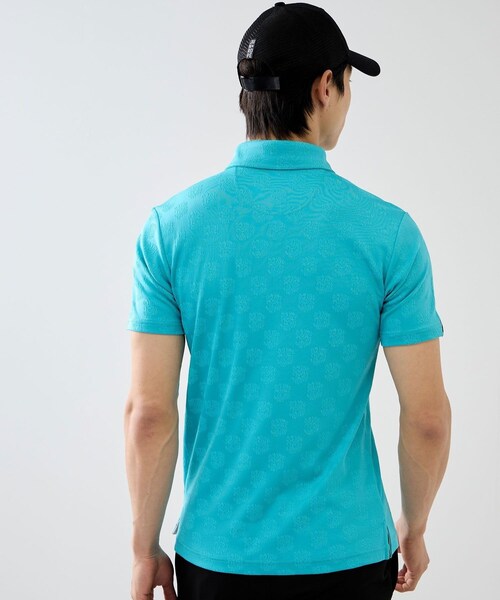 ロゴジャガードジャージー半袖シャツ/UV・吸水