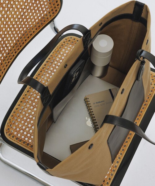 ROPE'（ロペ）の「【E'POR】【A4/PC対応・内側撥水・軽量】SAIL BAG(セイルバッグ)/26SS新型（トートバッグ・レディース・ブラウン/ベージュ・F）」の12枚目の写真