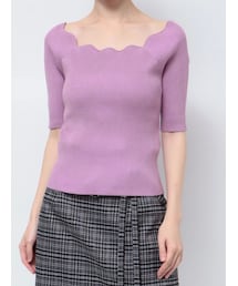 MERCURYDUO | 2WAYスカラップリブニット(ニット/セーター)