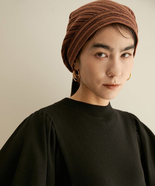 ADAM ET ROPE'（アダムエロペ）の「【La Maison de Lyllis（メゾンドリリス）】KERCHIEF（その他ヘアアクセサリー・レディース・オフホワイト/ダークブラウン・F）」の4枚目の写真