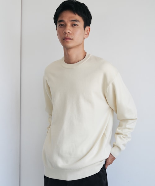 URBAN RESEARCH DOORS（アーバンリサーチドアーズ）の「『仁村紗和さん着用』『UR TECH 200日ニット』クルーネック（ニット/セーター・メンズ・OFF/CHARCOAL/OFF×BLACK/CHA×YEL.K/BROWN・M/L/XL）」の7枚目の写真