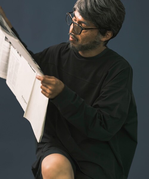 URBAN RESEARCH(アーバンリサーチ)の「Wide Dad BREEZY TECH LONG-SLEEVE T-SHIRTS(Tシャツ/カットソー・メンズ・D.NAVY/BLACK/CHARCOAL・1/2)」の22枚目の写真