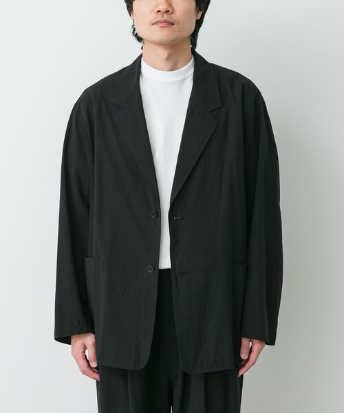 URBAN RESEARCH DOORS(アーバンリサーチドアーズ)の「STILL BY HAND 強撚コットンオーバーサイズジャケット(テーラードジャケット・メンズ・INK BLACK/GREY・46/48)」の6枚目の写真