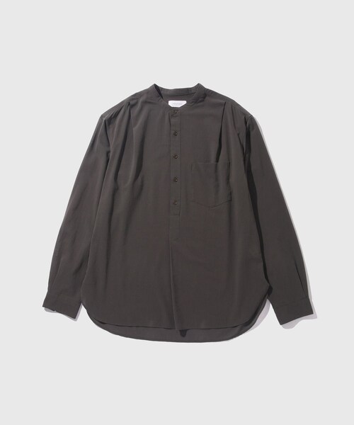 ADAM ET ROPE'(アダムエロペ)の「近江晒 シアー プルオーバーシャツ(シャツ/ブラウス・メンズ・チャコール/オフホワイト/オレンジ系・L/M)」の12枚目の写真