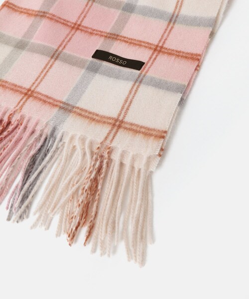 URBAN RESEARCH ROSSO（アーバンリサーチロッソ）の「カシミヤ混チェックストール（マフラー・レディース・OFF WHITE/GRAY/PINK・Free）」の14枚目の写真