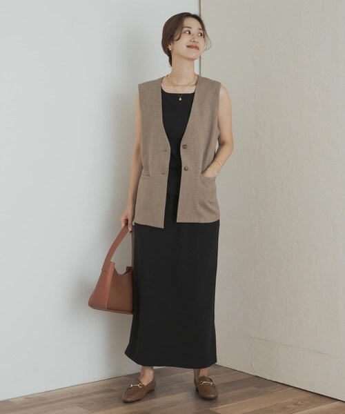 URBAN RESEARCH DOORS(アーバンリサーチドアーズ)の「ノーカラージレ(テーラードジャケット・レディース・BEIGE/BLACK・M)」の19枚目の写真