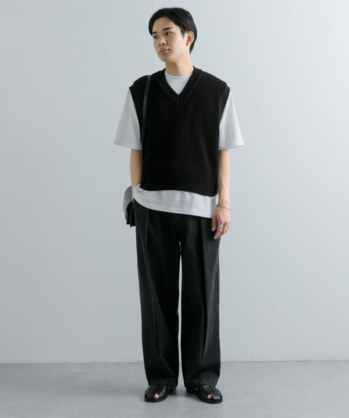 SENSE OF PLACE by URBAN RESEARCH（センスオブプレイスバイアーバンリサーチ）の「アゼアミクロップドニットベスト（ベスト・メンズ・BLACK/GRAY・M/L）」の16枚目の写真