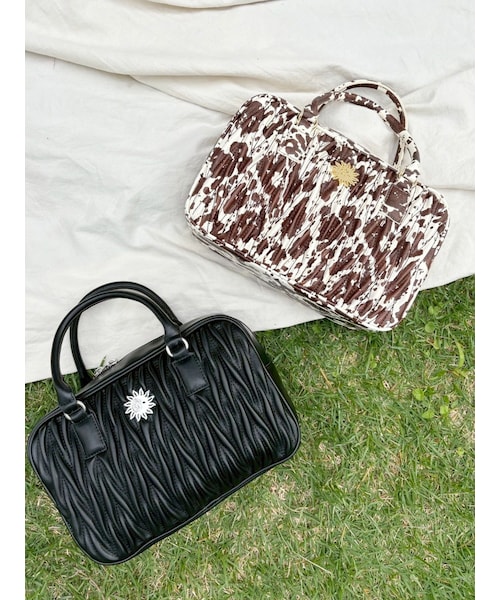 EVRIS（エヴリス）の「ワイドスクエアハンドBAG（ハンドバッグ・レディース・ホワイト/ブラック/ミックス・F）」の6枚目の写真