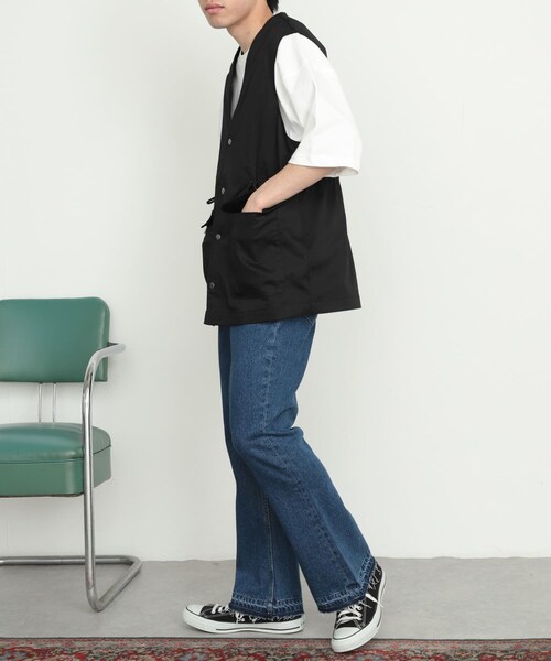 SENSE OF PLACE by URBAN RESEARCH（センスオブプレイスバイアーバンリサーチ）の「『ユニセックス』ハンティングベスト（テーラードジャケット・メンズ・GREIGE/BLACK/KHAKI・M/L）」の12枚目の写真