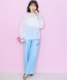nissen | 大きいサイズ　ドビーシフォンブラウス  marun(シャツ/ブラウス)