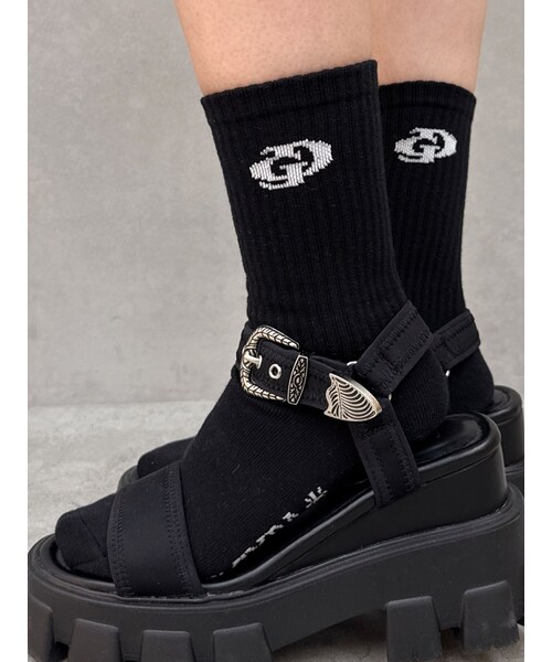 GYDA（ジェイダ）の「GD SOX（ソックス/靴下・レディース・オフホワイト/ブラック・F）」の6枚目の写真