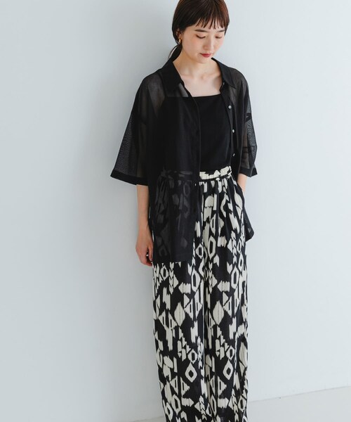 URBAN RESEARCH(アーバンリサーチ)の「コットンカラミシアーオーバーシャツ(シャツ/ブラウス・レディース・BLACK/OFF・FREE)」の20枚目の写真
