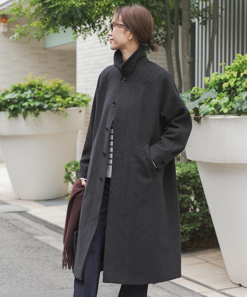 新品タグ付◆ S ウール100バルマカンコート　チャコール DOORS URBAN RESEARCH DOORS（アーバンリサーチドアーズ）の「ウール100