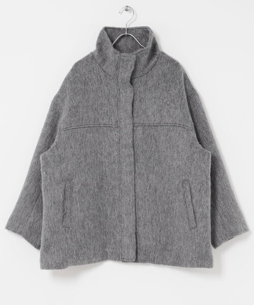 ITEMS URBANRESEARCH（アイテムズ アーバンリサーチ）の「スタンドカラーオーバージャケット（テーラードジャケット・レディース・BLU/CML/GRY・Free）」の13枚目の写真