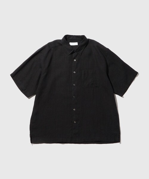 ADAM ET ROPE'(アダムエロペ)の「フレンチリネンレギュラーカラーショートスリーブシャツ(シャツ/ブラウス・メンズ・ブラック/グレー/ホワイト/ブルー系・L/M)」の6枚目の写真