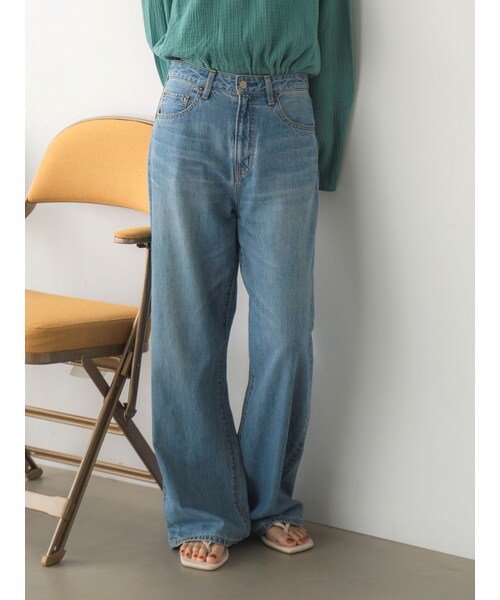 Ungrid（アングリッド）の「ハイウエストオーガニックコットンルーズデニム（デニムパンツ・レディース・ブルー/インディゴ・24ｲﾝﾁ/25ｲﾝﾁ/26ｲﾝﾁ）」の3枚目の写真