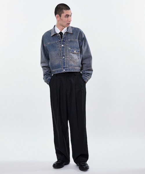 ADAM ET ROPE'(アダムエロペ)の「WASHED DENIM CROPPED JACKET(デニムジャケット・レディース・ブルー系・38/40/42)」の21枚目の写真