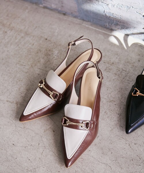 VIS（ビス）の「スリングバックビットパンプス（パンプス・レディース・ブラック/ダークブラウン系・L/M/S）」の7枚目の写真