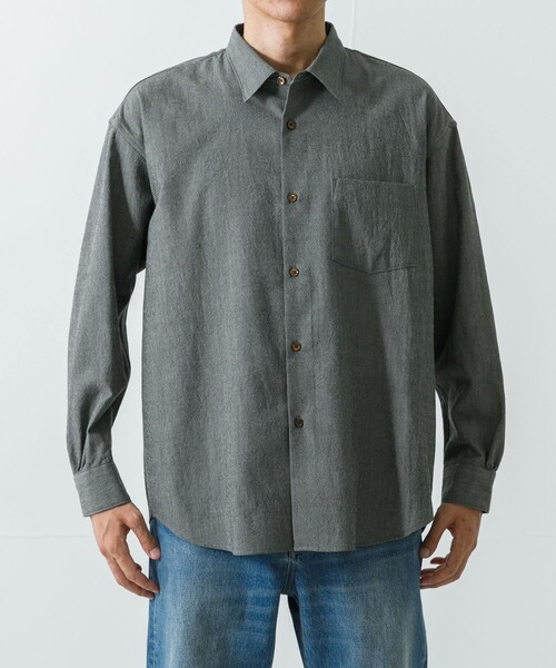 URBAN RESEARCH（アーバンリサーチ）の「new basic　ALBATROSS WOOL SHIRTS（シャツ/ブラウス・メンズ・GRAY/BROWN・M/L/XL）」の4枚目の写真