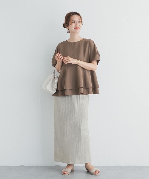 URBAN RESEARCH DOORS(アーバンリサーチドアーズ)の「ペプラムティアードブラウス(シャツ/ブラウス・レディース・INK BLACK/BROWN/BLUE・Free)」の19枚目の写真