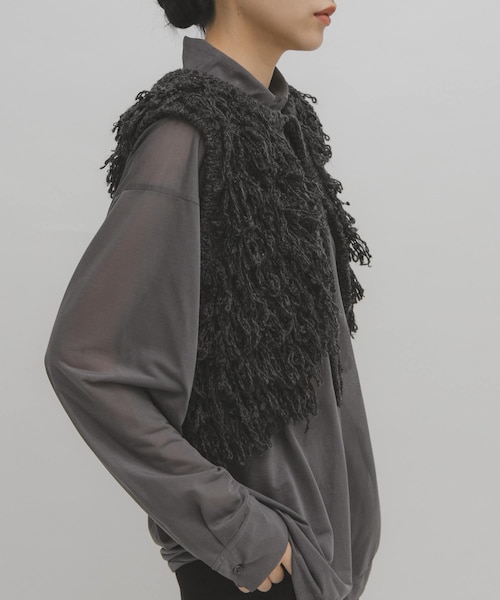 KBF(ケイビーエフ)の「ループニットベスト(ベスト・レディース・BEIGE/BROWN/CHARCOAL/GRAY・one)」の18枚目の写真