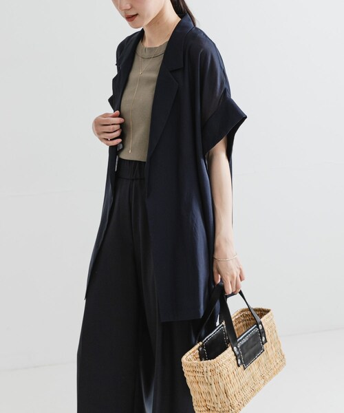 URBAN RESEARCH（アーバンリサーチ）の「シアーハーフスリーブジャケット（テーラードジャケット・レディース・BEIGE/NAVY/BLACK・FREE）」の22枚目の写真