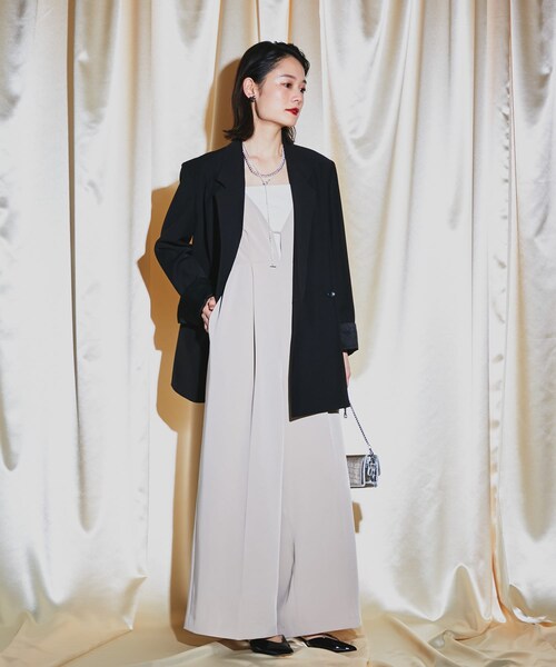 URBAN RESEARCH ROSSO（アーバンリサーチロッソ）の「ワイドパンツデザインオールインワン（サロペット/オーバーオール・レディース・BLACK/BEIGE・36/38）」の21枚目の写真