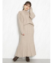 dazzlin | マーメイドラインケーブルニットアップ(ワンピース)