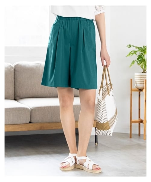 nissen（ニッセン）の「大きいサイズ　ストレッチうす軽楽ちんキュロットパンツ（ゆったりヒップ）（吸汗速乾）（パンツ・レディース・ソフトイエロー/ベージュ/黒/ブルーグリーン・L/LL/3L/4L/5L/6L/8L/10L）」の20枚目の写真