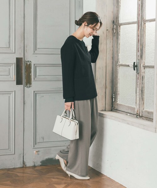 URBAN RESEARCH DOORS（アーバンリサーチドアーズ）の「ノーカラージャケット（その他アウター・レディース・NAVY/BLACK・Free）」の10枚目の写真