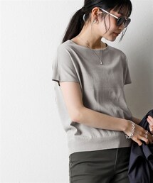 nissen | 【アイスクリーンプレミアム】フレンチスリーブトップス（持続冷感・毛玉になりにくい・UVカット・洗濯機で洗える・遮熱）＜大きいサイズ有＞(ニット/セーター)