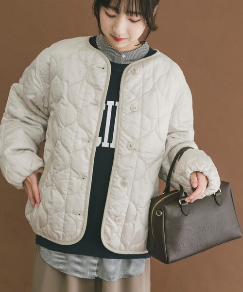 ITEMS URBANRESEARCH（アイテムズ アーバンリサーチ）の「瓢箪キルト中綿ブルゾン（その他アウター・レディース・ECRU/KHK/BLK・FREE）」の5枚目の写真