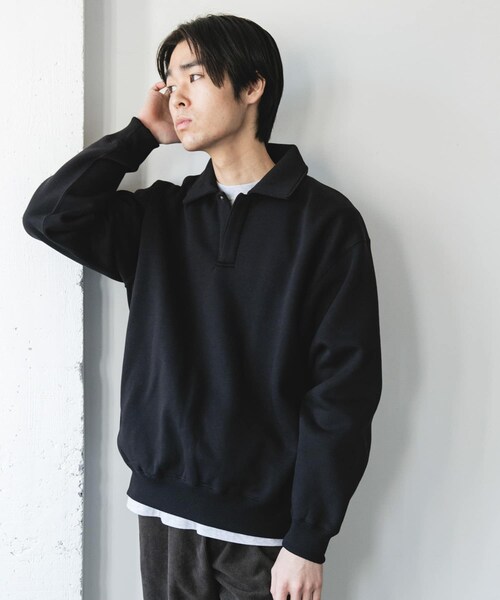 URBAN RESEARCH DOORS(アーバンリサーチドアーズ)の「裏起毛スウェットポロシャツ(スウェット・メンズ・GRAY/NAVY/BLACK・M/L)」の8枚目の写真