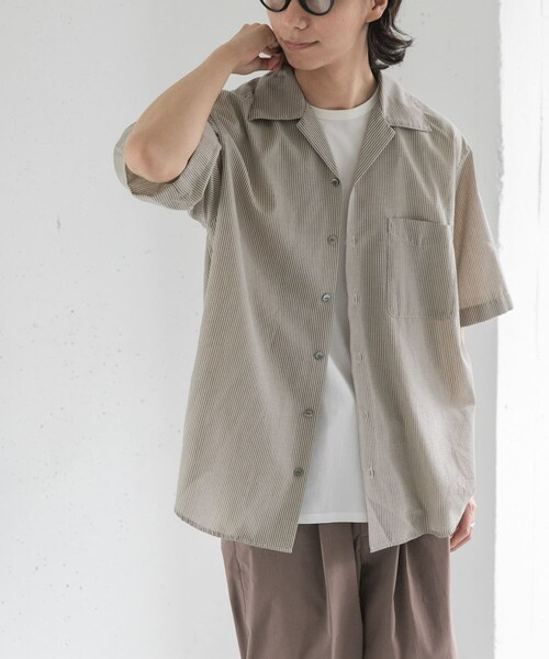 URBAN RESEARCH DOORS(アーバンリサーチドアーズ)の「FORK&SPOON シアサッカーショートスリーブシャツ(シャツ/ブラウス・メンズ・CCLxBLK/BEGxCCL・4/5)」の17枚目の写真