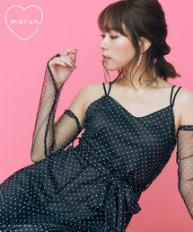 nissen | 大きいサイズ フロッキードットキャミソールワンピース marun(ワンピース)