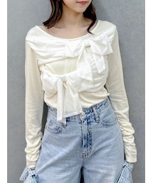 dazzlin | ラッピングリボンディティールカットソー(Tシャツ/カットソー)